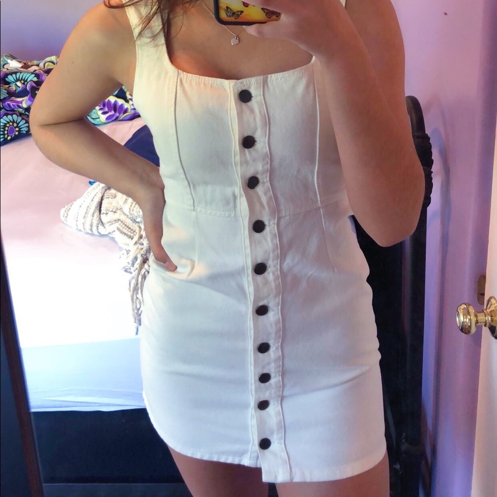 white denim button-down dress!